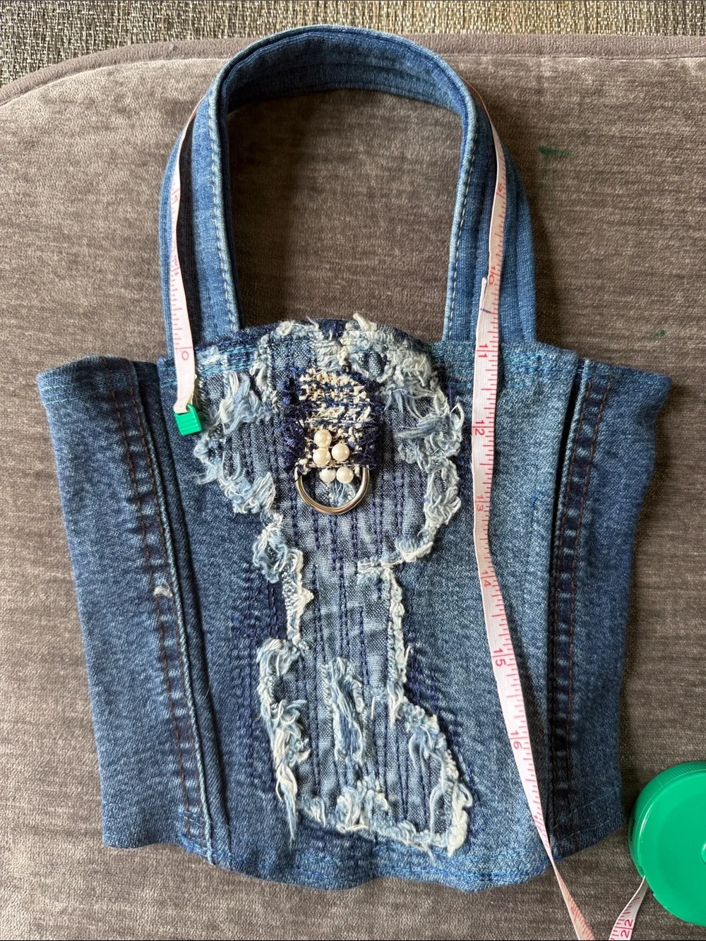 Distressed Blue Denim for Dog Fashionable Walk.